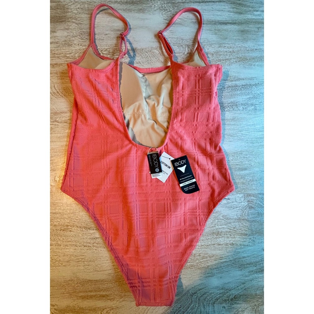 CLEARANCE! Cotton On XL Thin Strap Low Scoop One Piece Women Shell Pink - Picture 3 of 6